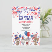 Ours patriotiques 4 juillet invitations (Debout devant)