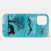 Ours personnalisé Silhouette Apple iPhone 12 Coque (Verso (horizontal))