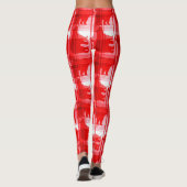 Ours plaid rouge leggings motifs (Dos)