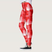 Ours plaid rouge leggings motifs (Gauche)