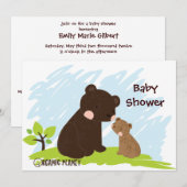 Ours Planète biologique Baby shower Invitations (Devant / Derrière)