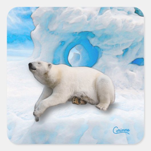 Ours polaire 1 - Stickers Enveloppe (Devant)