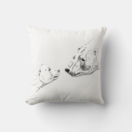 Ours polaire Art Coussin Mère w. Coussin bébé ours (Recto)