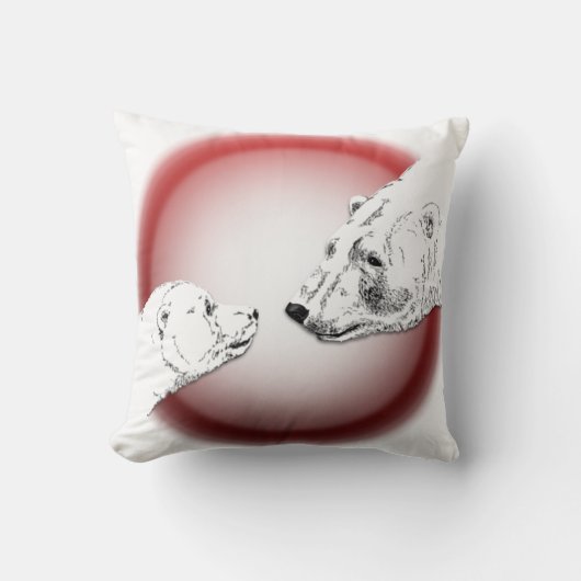 Ours polaire Art Coussin Mère w. Coussin bébé ours (Recto)