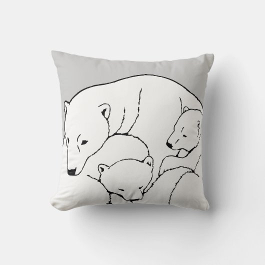 Ours polaire Art Coussin Mère w. Coussin bébé ours (Recto)