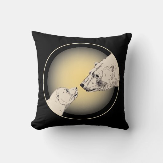 Ours polaire Art Coussin Mère w. Coussin bébé ours (Recto)
