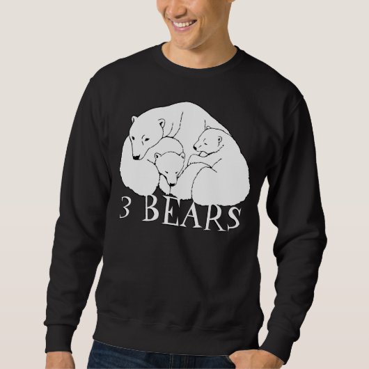 Ours polaire Art Sweatshirt Ours Cubs Unisex Chemi (Devant)