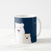 Ours polaire avec 2 petits sur une tasse de café (Devant droit)