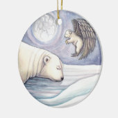 Ours polaire avec Ange Noël Ornement (Gauche)