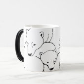 Ours polaire Bière Mug Verre Mère & Cubs Ours Mug (Devant gauche)