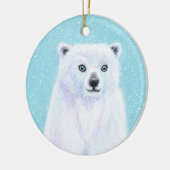 Ours polaire bleu ornement de neige (Gauche)