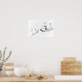 Ours Polaire & Cub Art Imprimer Poster de la Faune (Cuisine)