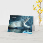 Ours Polaire Dans La Prière Carte Anniversaire (Fleur jaune)