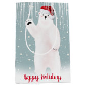 Ours Polaire De Noël En Sac Cadeau Moyen Icicle (Devant)