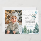 Ours polaire d'hiver Anniversaire Carte de remerci (Devant)