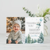 Ours polaire d'hiver Anniversaire Carte de remerci (Debout devant)