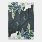 Ours polaire d'hiver et serviette de thé cardinal  (Vertical)