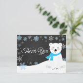 Ours polaire d'hiver Flocon de neige Carte de reme (Debout devant)