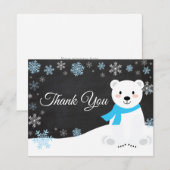 Ours polaire d'hiver Flocon de neige Carte de reme (Devant / Derrière)