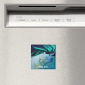 Ours polaire et Aurora Arctic Wildlife Art Magnet (In Situ (Lave-vaisselle))
