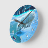 Ours polaire et manchot arctique Aurora Horloge d' (Angle)