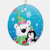 Ours polaire et ornement pingouin (Gauche)