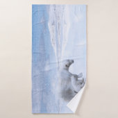Ours polaire et ourson (Serviette de bain)