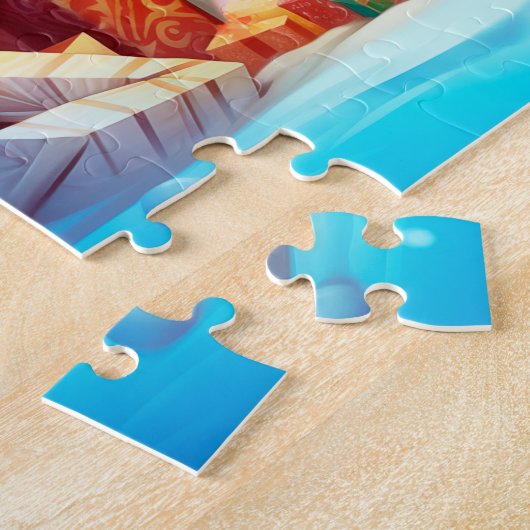 Ours polaire Festif Noël Enfants Jigsaw Puzzle (Côté)