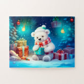 Ours polaire Festif Noël Enfants Jigsaw Puzzle (Horizontal)