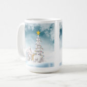 Ours polaire Joyeux café de Noël Mug (Devant gauche)