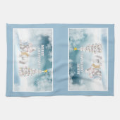 Ours polaire Joyeux Noël Serviette de cuisine (Horizontal)