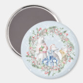 Ours polaire Magnet de couronne de Noël (Recto/Verso)