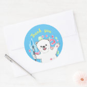 Ours polaire mignon Artist Merci Bleu Sticker (Enveloppe)