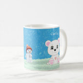Ours polaire mignon et Mug de café Snowman (Devant droit)