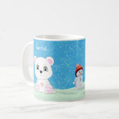 Ours polaire mignon et Mug de café Snowman (Devant gauche)