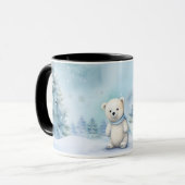 Ours polaire mignon hiver Wonderland Mug (Devant gauche)