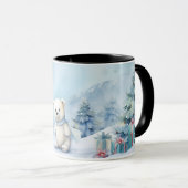 Ours polaire mignon hiver Wonderland Mug (Devant droit)