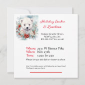 Ours polaire Noël Déjeuner de fête Invitation (Dos)