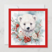 Ours polaire Noël Déjeuner de fête Invitation (Devant)