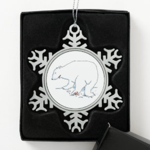 Ours polaire ornement de flocon de neige