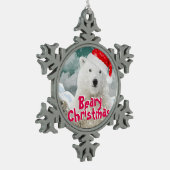 Ours polaire père Noël | Ornement de Noël (Gauche)