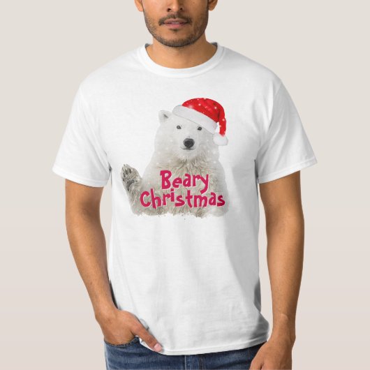 Ours polaire père Noël | T-shirt de Noël de Beary (Devant)