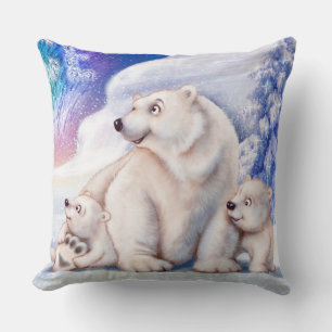 Ours polaire & petits coussin mignon