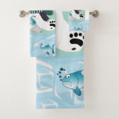 Ours Polaire Poisson Souris Floral Serviettes De S (En situation)