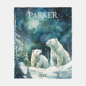 Ours polaires Couverture polaire personnalisée (Devant)