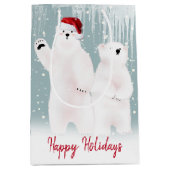 Ours Polaires De Noël Dans Sac Cadeau Moyen Neige (Devant)