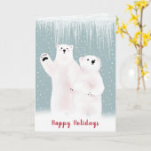 Ours Polaires De Noël En Carte Neige (Fleur jaune)