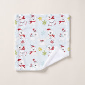 Ours polaires de Noël mignons et flocons de neige (Gant de toilette)