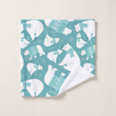 Ours polaires et flocons de neige (Gant de toilette)