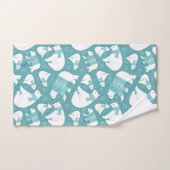 Ours polaires et flocons de neige (Serviette à main)